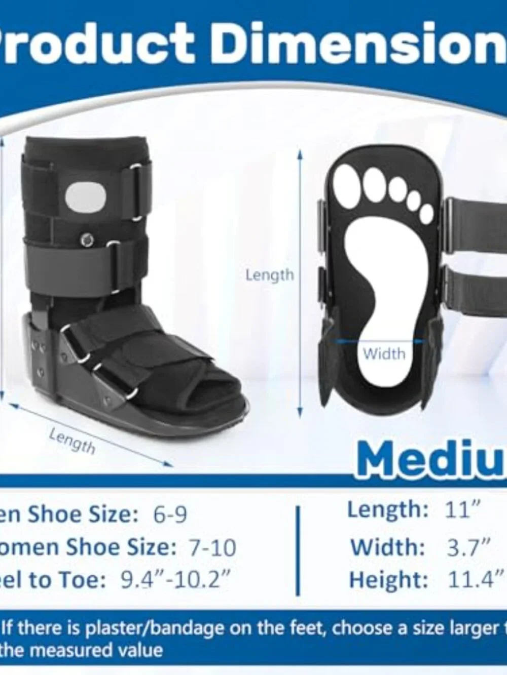 Walking Boot Fracture Boot for Broken Foot Sprained Ankle Medium